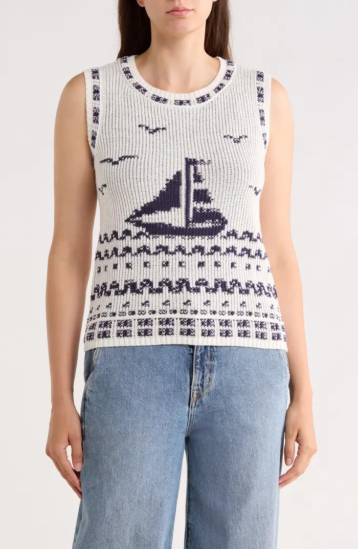Lucky Brand Sailboat Cotton Blend Sweater Tank | Nordstromrack | Nordstrom Rack