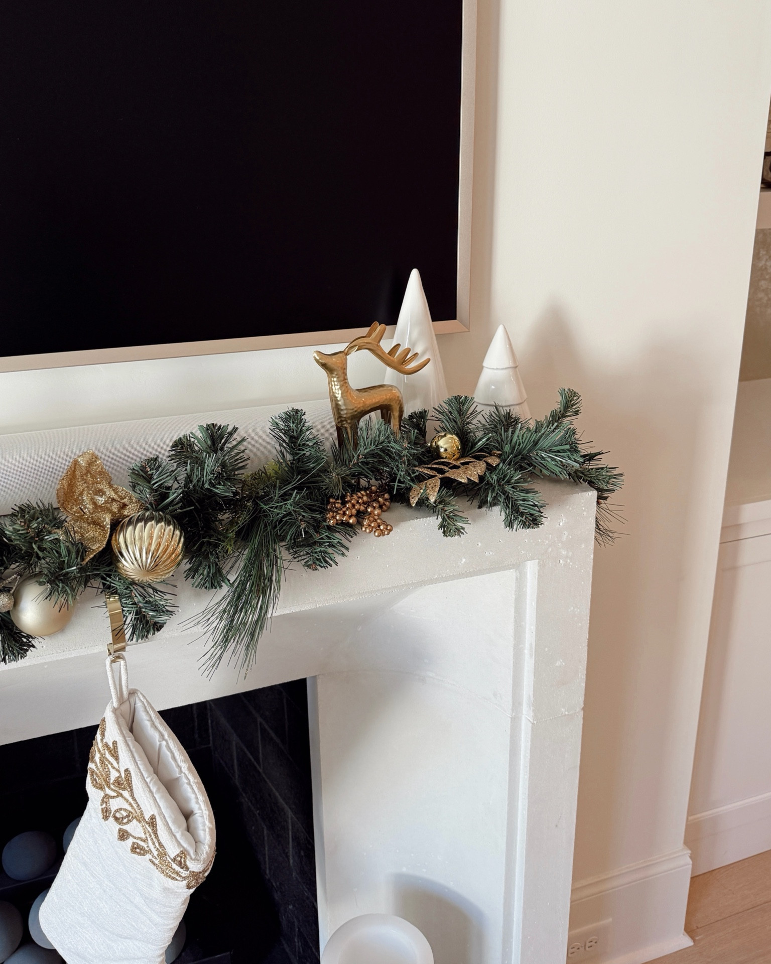 Christmas mantle decor! Our garland is on sale for under $20! 🎄✨

#LTKSeasonal #LTKHome #LTKHoliday