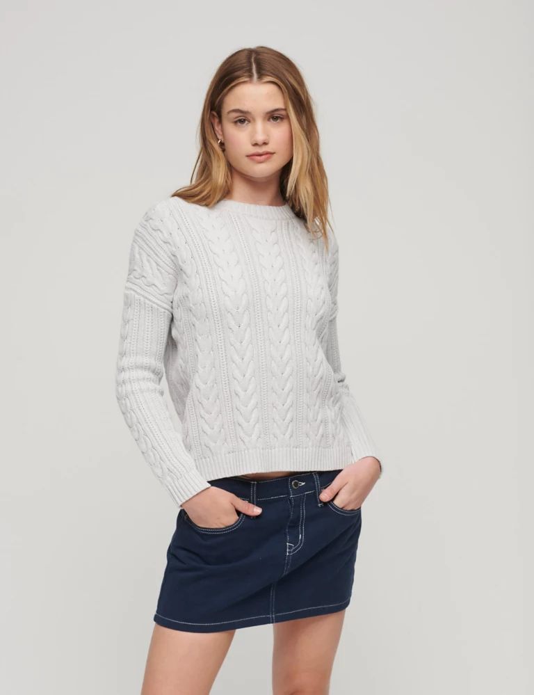 Pure Cotton Cable Knit Relaxed Jumper | Marks & Spencer (UK)
