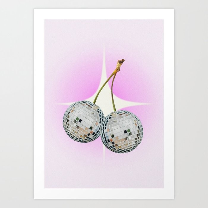 Disco Cherries Art Print by Extra Peppers | Society6