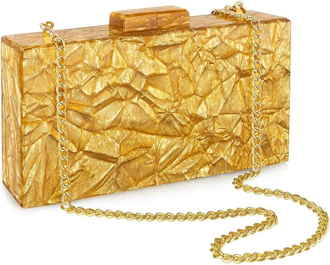 Gets Acrylic Purses and Handbags for Women Pleated Interlayer Unique Evening Clutch Bag for Weddi... | Amazon (US)