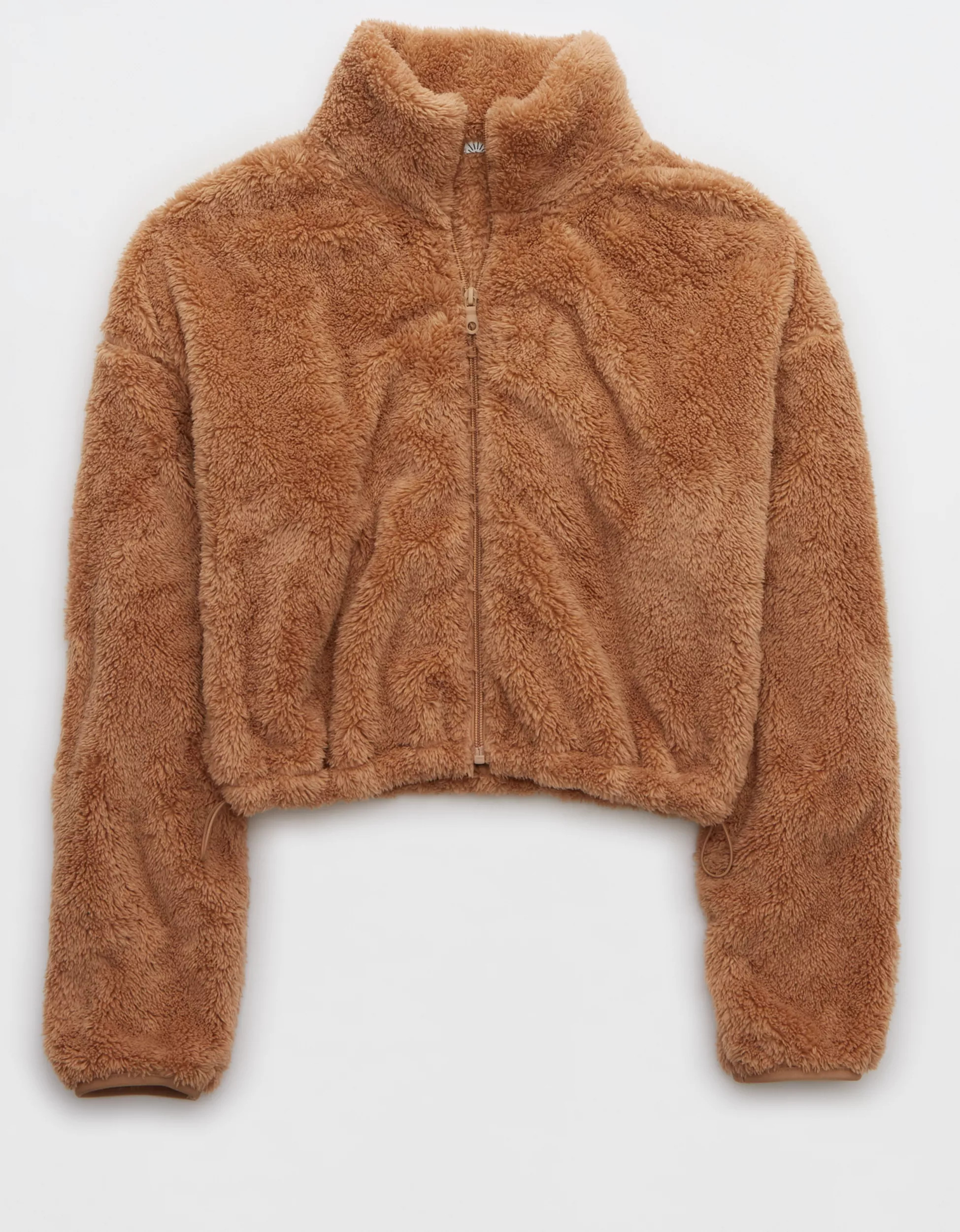 OFFLINE By Aerie Fluffy Sherpa Cropped Full Zip Sweatshirt | Aerie