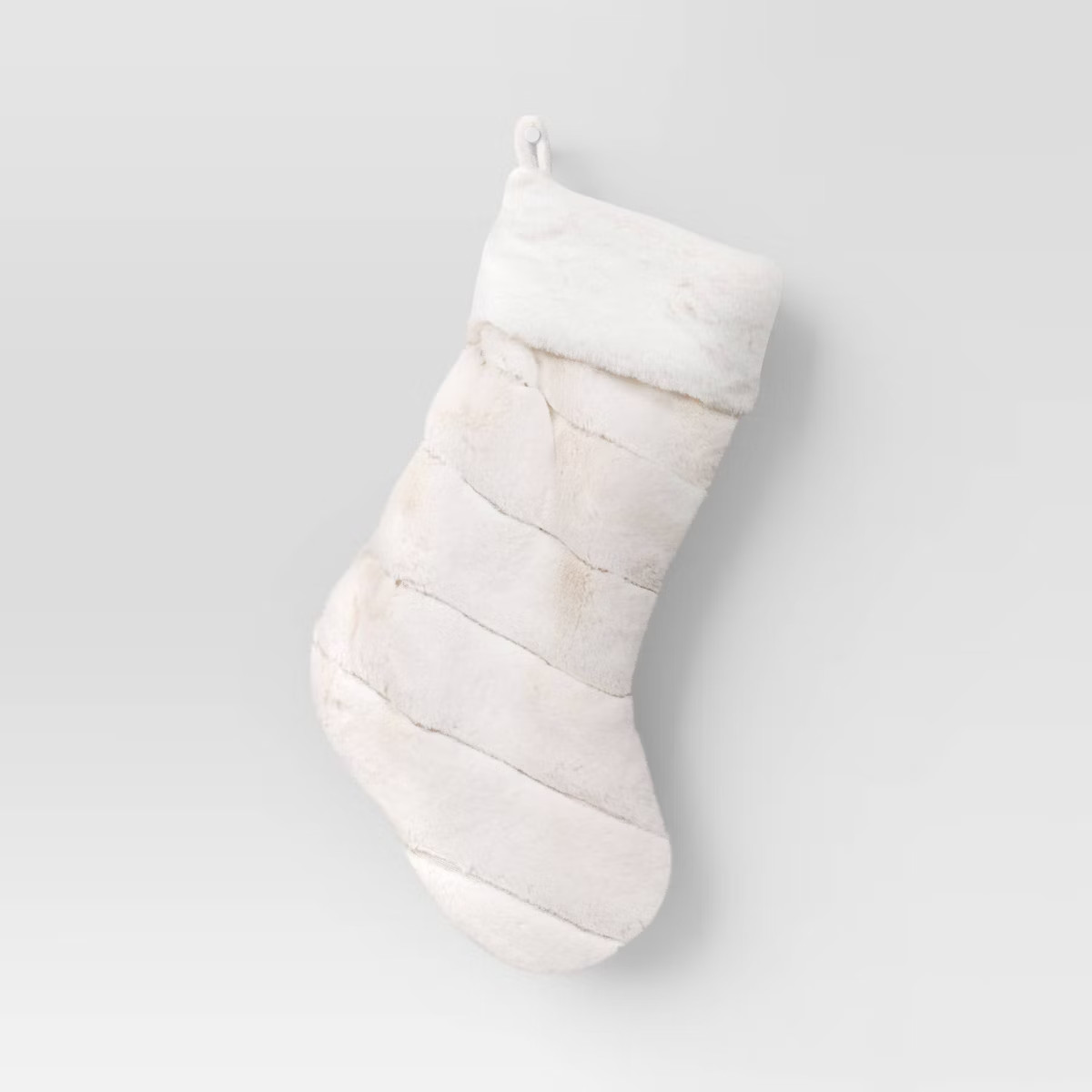 Christmas Channeled Faux Fur Stocking Ivory - Threshold™ | Target