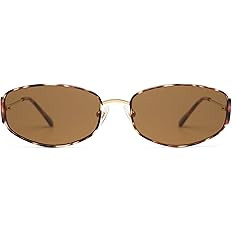 Retro Oval Sunglasses For Women Men Hexagonal Rectangle Metal Frame Sun Glasses AP3625 | Amazon (US)