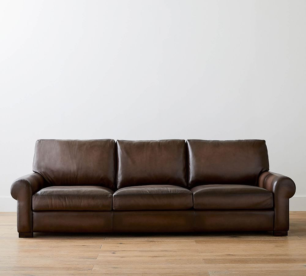 Turner Roll Arm Leather Sofa (69"–109") | Pottery Barn (US)