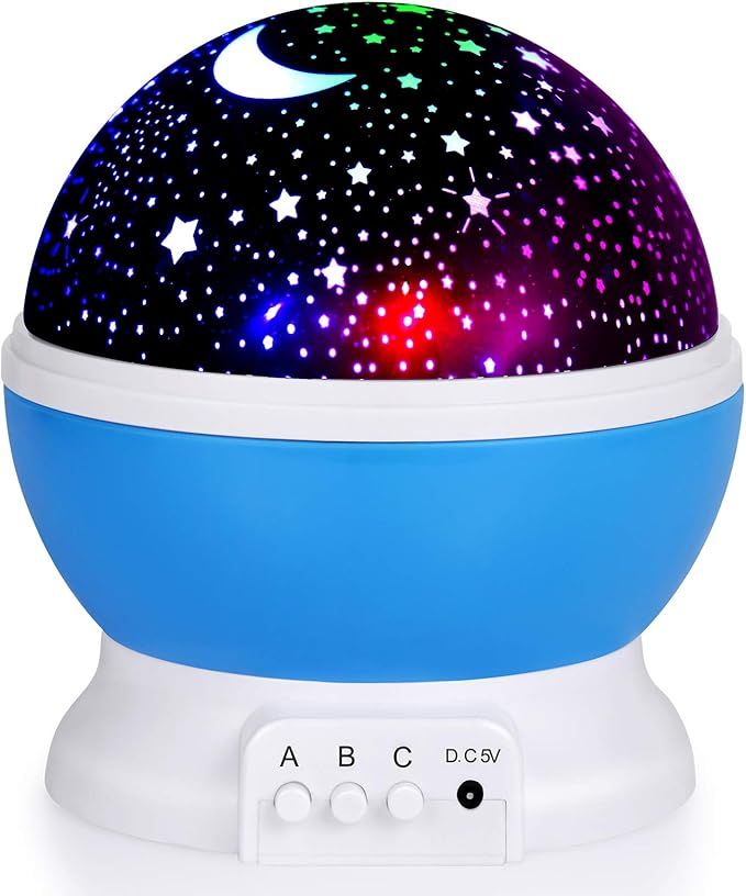 Night Light for Kids, Moon Star Projector - 4 LED Bulbs 8 Light Color Changing with USB Cable, 36... | Amazon (US)