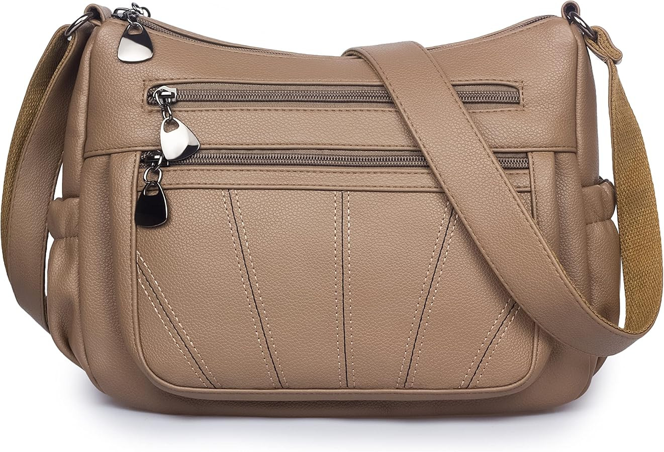 Crossbody Purse for Women Ladies Soft PU Leather Shoulder Bag Medium Roomy Handbag Fashion Tote T... | Amazon (US)