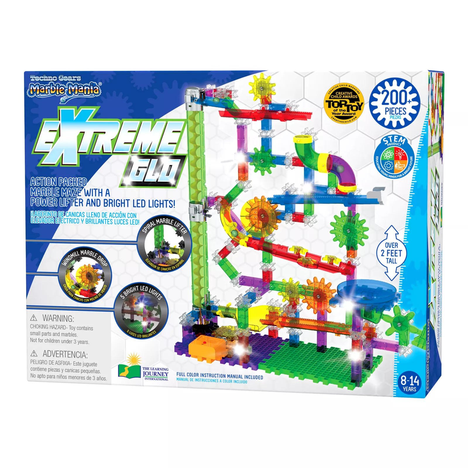 The Learning Journey Techno Gears Marble Mania - Extreme Glo: 200-Piece Building Toy, Multi | Kohl's