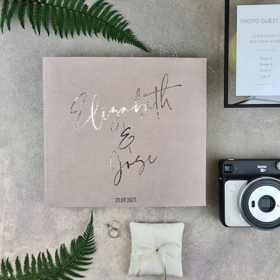 Wedding Guest Book as Album With Metal Silver Lettering | Etsy | Etsy (US)