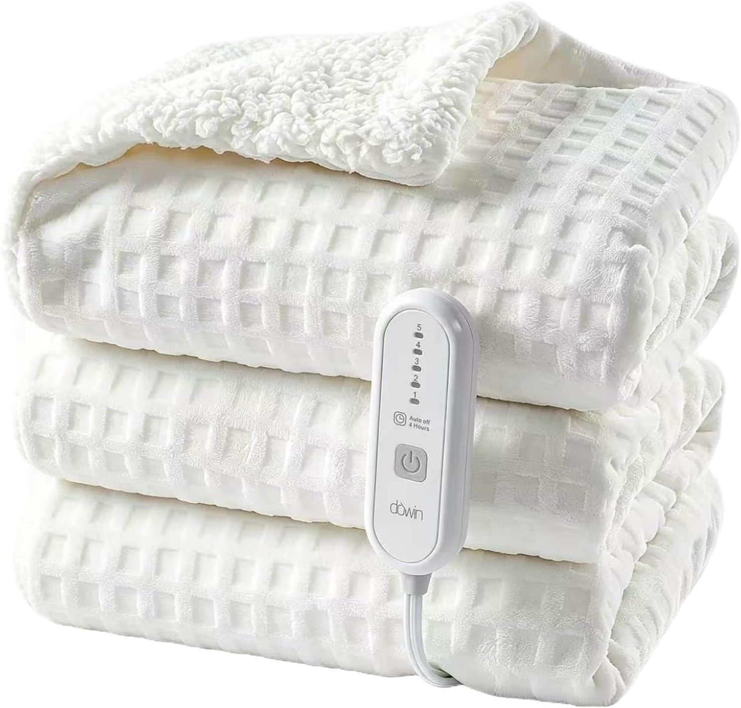 Waffle Heated Blanket Electric Throw, 50 x 60 Inch, Ivory White | Amazon (US)
