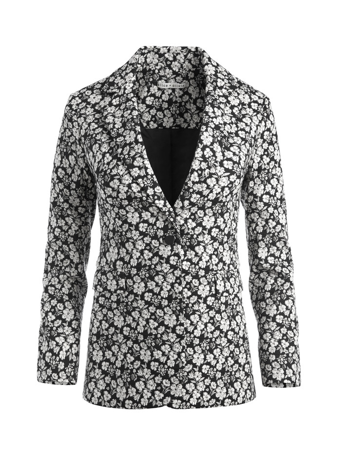 MACEY FITTED NOTCH COLLAR BLAZER | Alice + Olivia