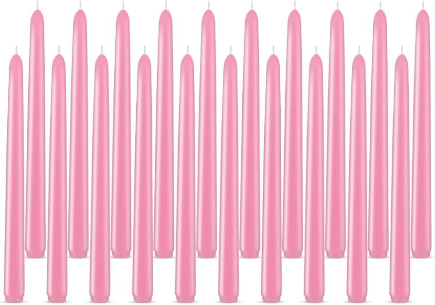 Unscented Pink Taper Candles, 10 Inch x 4/5 Inch Dripless Thin Dinner Wax Candlesticks for Holida... | Amazon (US)