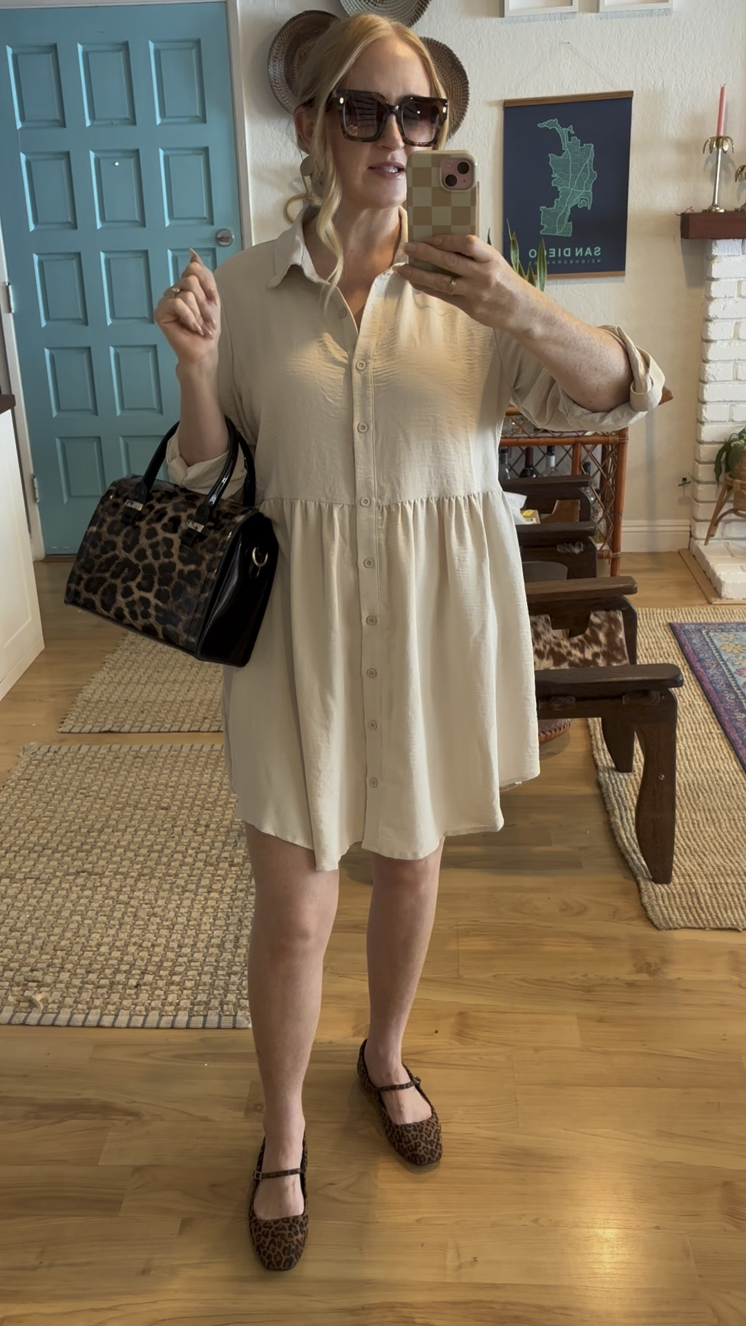 Early fall late summer shirt dress styling! This was the favorite from my Cupshe haul and it’s SO versatile. Despite a heat wave, we’re moving it into fall with leopard accessories. 

Wearing size L in dress! 

fall transition, fall style, leopard accessories, leopard shoes, leopard purse, fall dresses, shirt dress, everyday dress, church outfit, brunch outfit, church look, size 10, size 10 outfits, seasonal style

#LTKStyleTip #LTKFindsUnder50 #LTKOver40