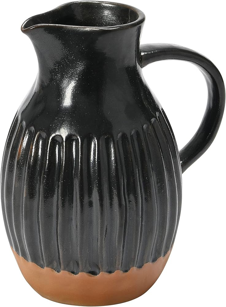 Creative Co-Op Stoneware w Reactive Glaze Pitcher, 7", Black | Amazon (US)