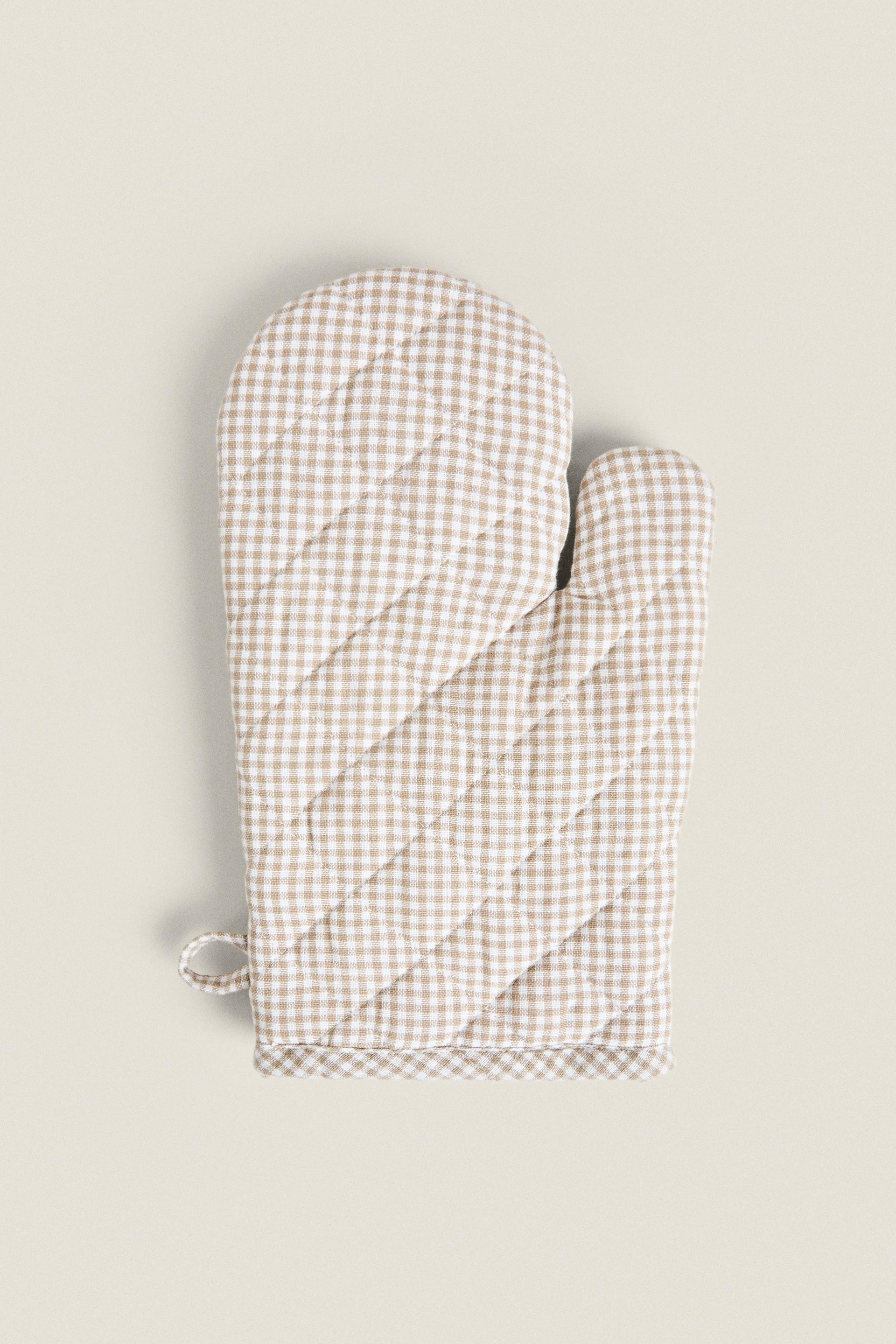 GINGHAM OVEN MITT - Beige - ONE SIZE ONLY | Zara US
