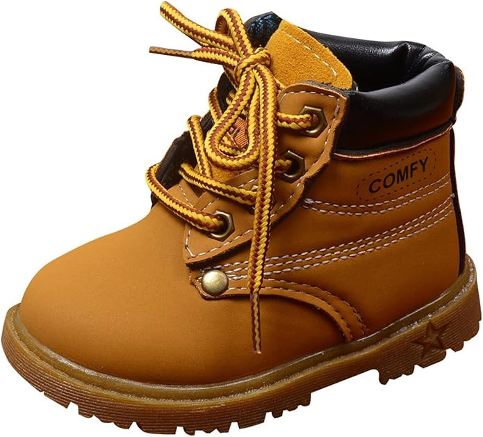 Happy Cherry Baby Autumn Martin Boots Fashion Suede Leather Lace-Up Boots Soft Flat Ankle | Amazon (US)