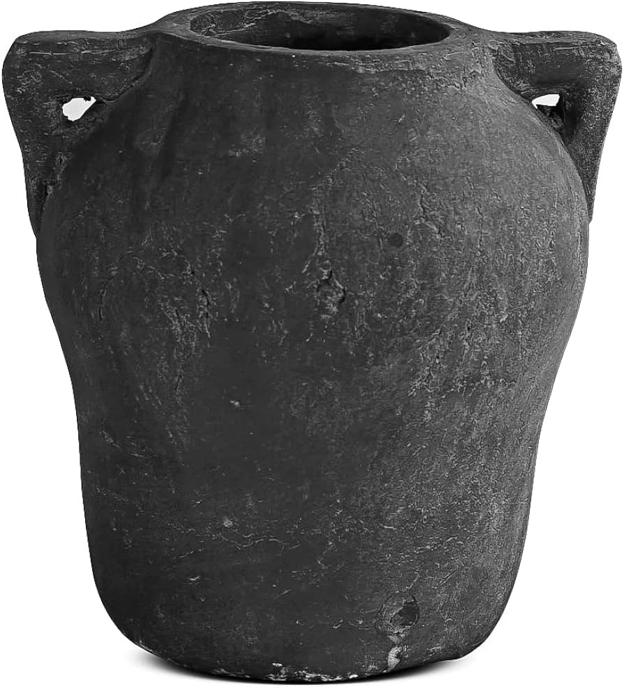 Sage Nation Terracotta Vase, Black Vases Home Decor, Boho Vase, Rustic Farmhouse Decor for Living... | Amazon (US)