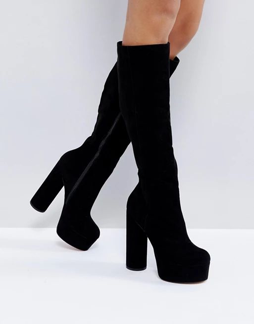 ASOS - CAPTIVE - Bottes hauteur genou avec semelle plateforme | ASOS FR