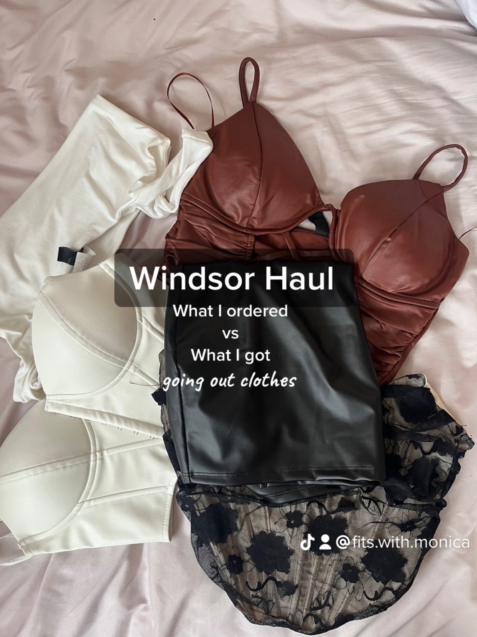 Try-on video coming next but if you saw these from tiktok here’s the links! Looks like the black/white mesh corset is currently not sold but everything else is there!