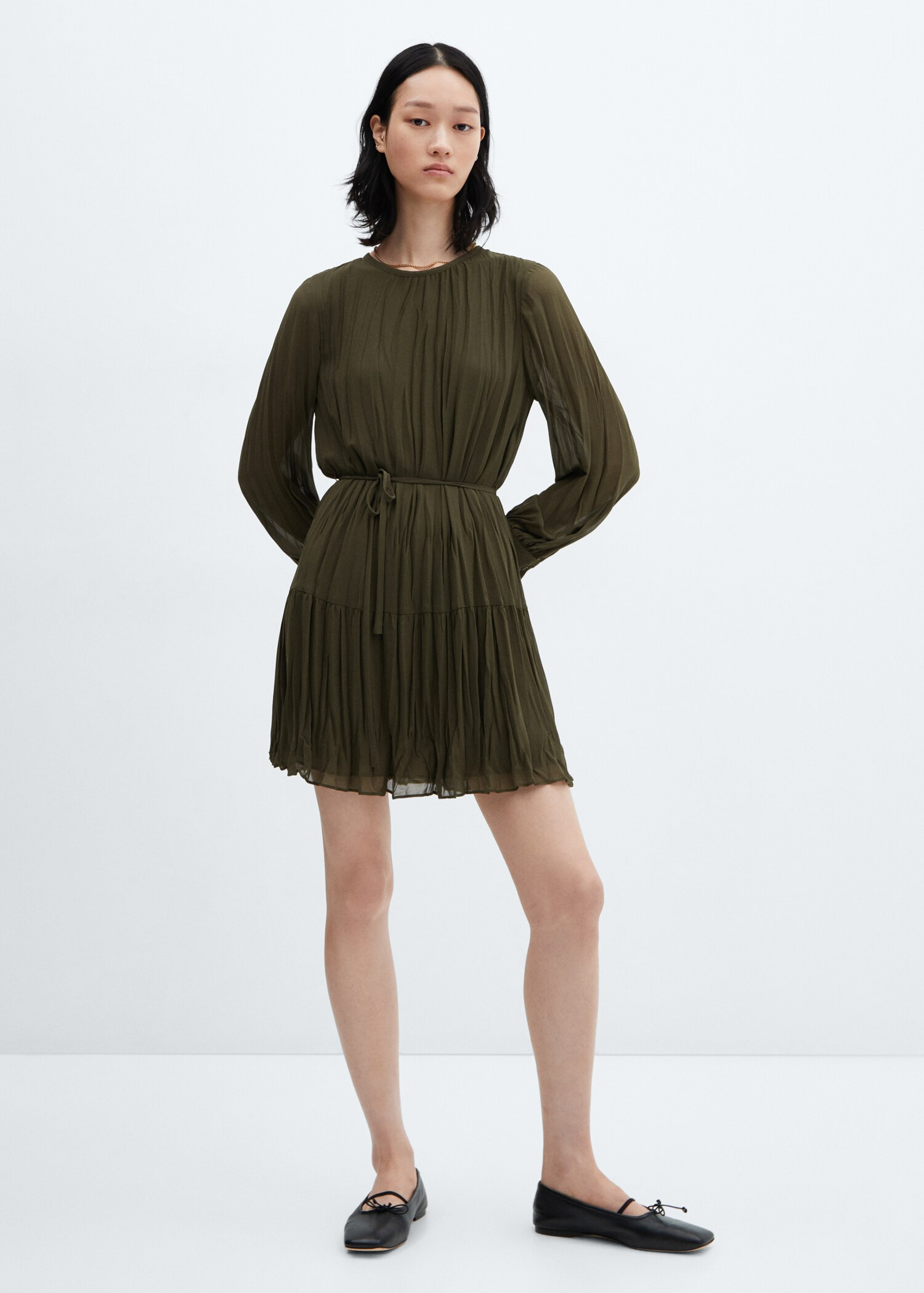 Pleated short dress | MANGO (US)