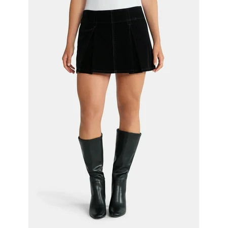Madden NYC Women s Flocked Pleated Mini Skort Sizes XXS-XXL | Walmart (US)