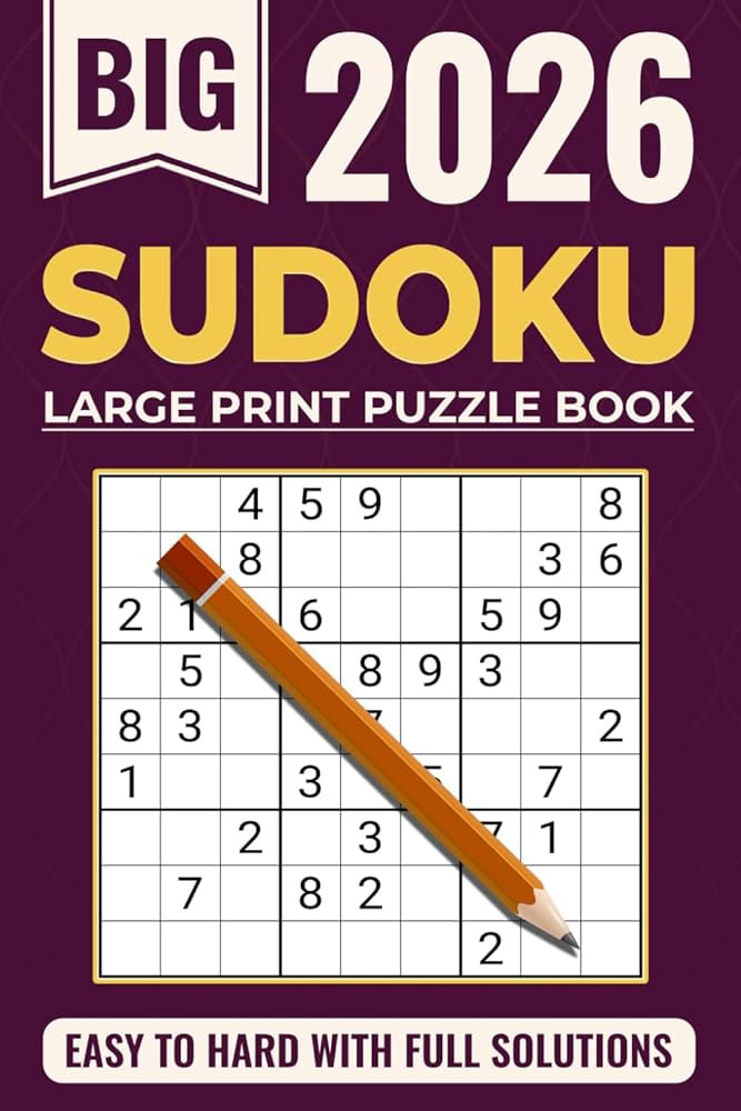 Sudoku Book for Adults - Large Print: Sudoku Puzzle Book with Solutions - The Perfect Challenge f... | Amazon (US)