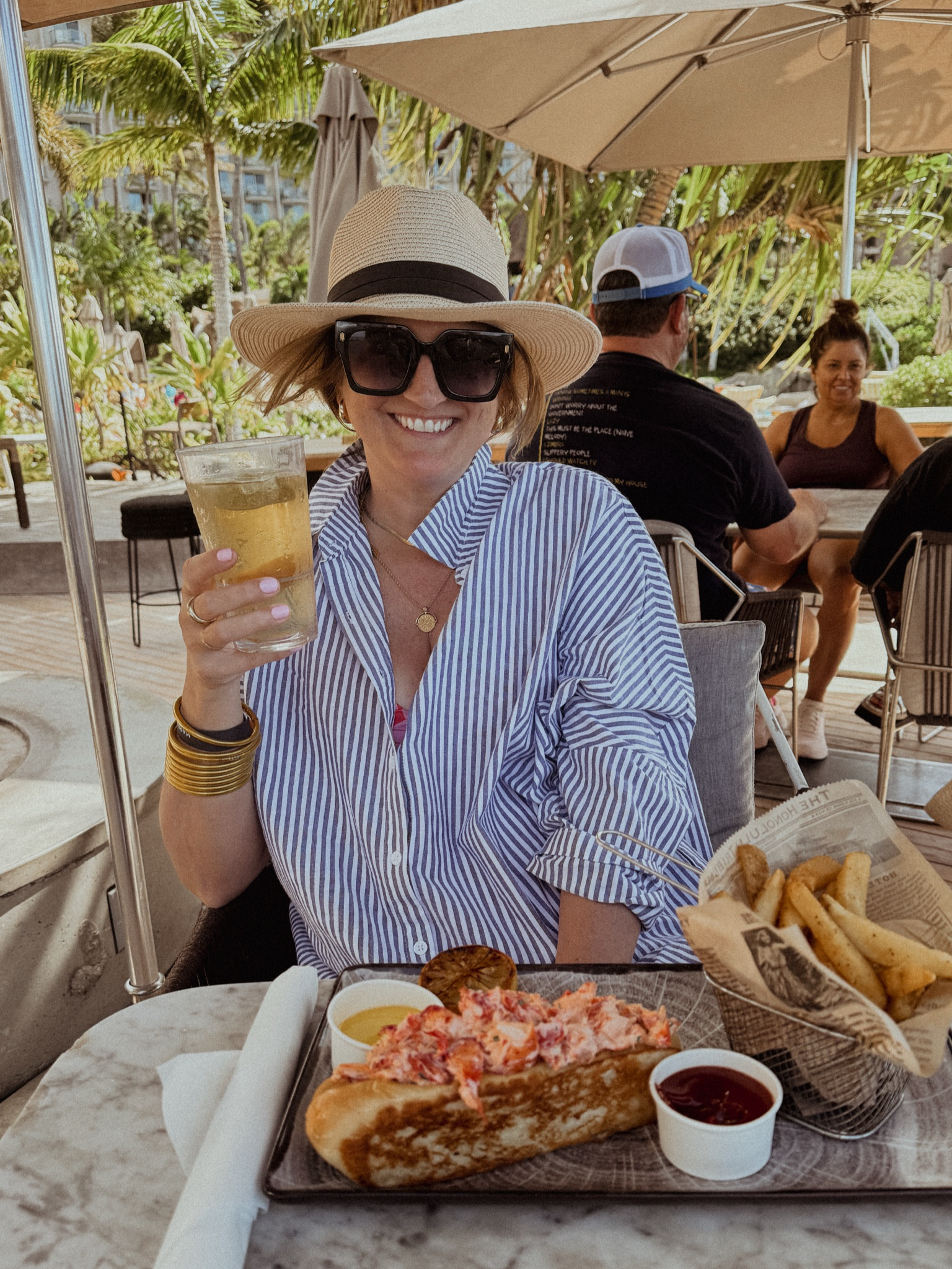 Cover up (medium), vacation outfit, shirt dress, sunnies, summer hat 

#LTKSwim #LTKOver40 #LTKTravel