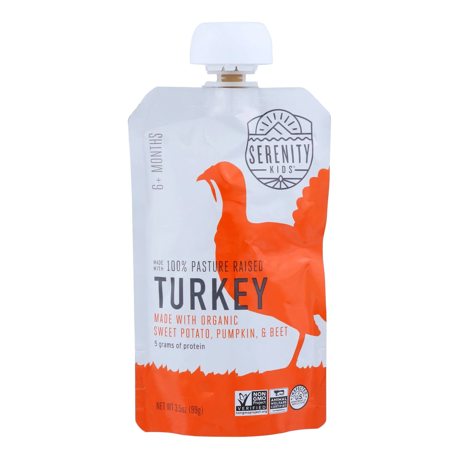 Serenity Kids Organic Non-GMO Stage 2 Baby Food, Pasture Raised Turkey with Sweet Potato, 3.5 oz ... | Walmart (US)