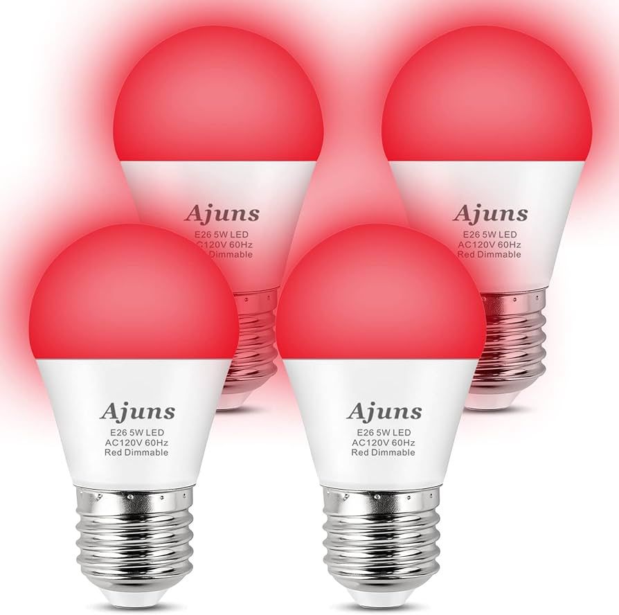LED Red Light Bulb Dimmable 40W Equivalent A15 Red Bulbs Bedroom Night Light for Party Decoration... | Amazon (US)