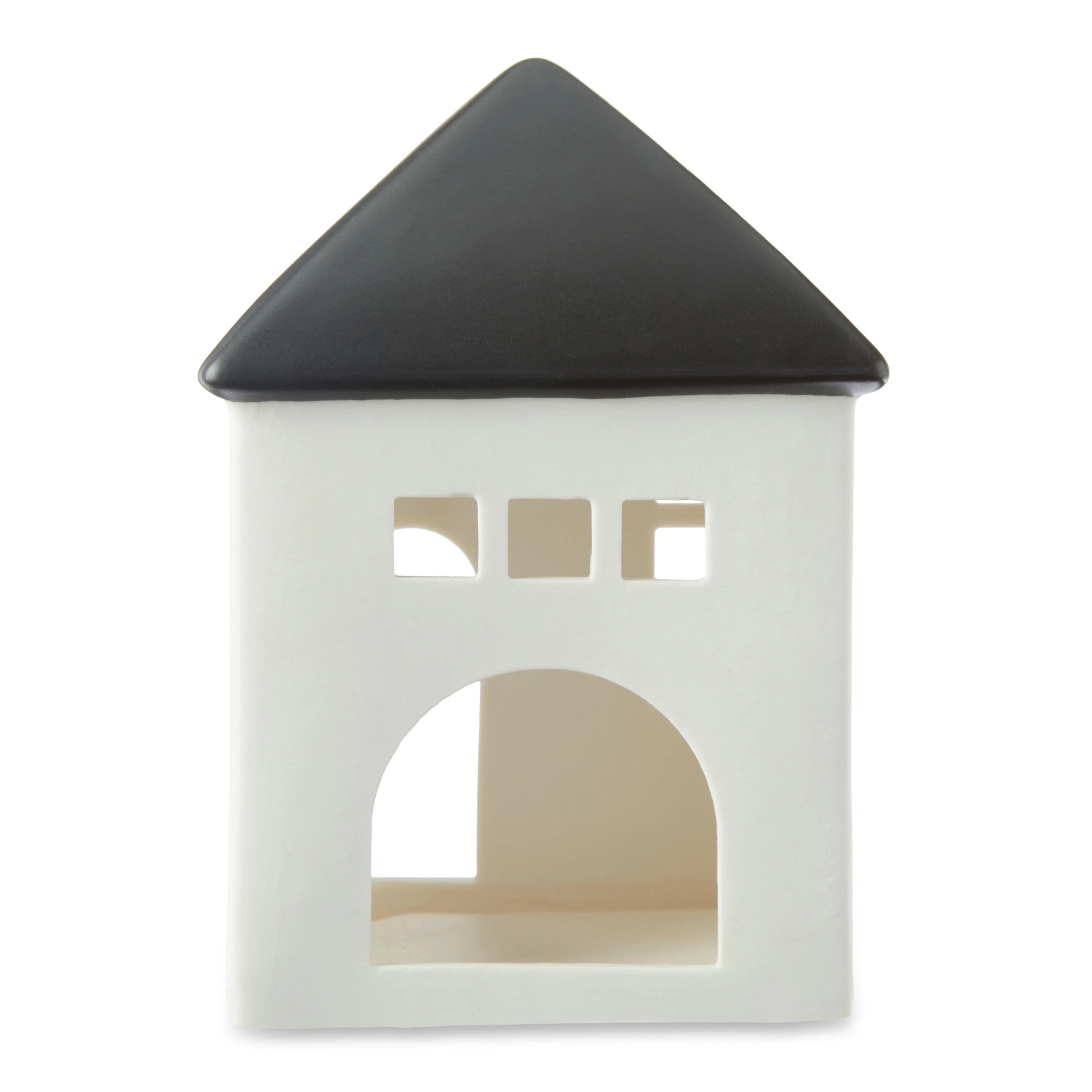 Holiday Time Medium Bisque Black Roof House, 6-inch - Walmart.com | Walmart (US)