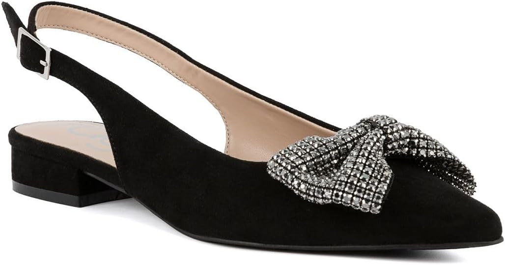Sugar Women's Dress Flats – Stylish Pointed Toe Slip-On Shoes with Bow Detail, Comfortable Cush... | Amazon (US)