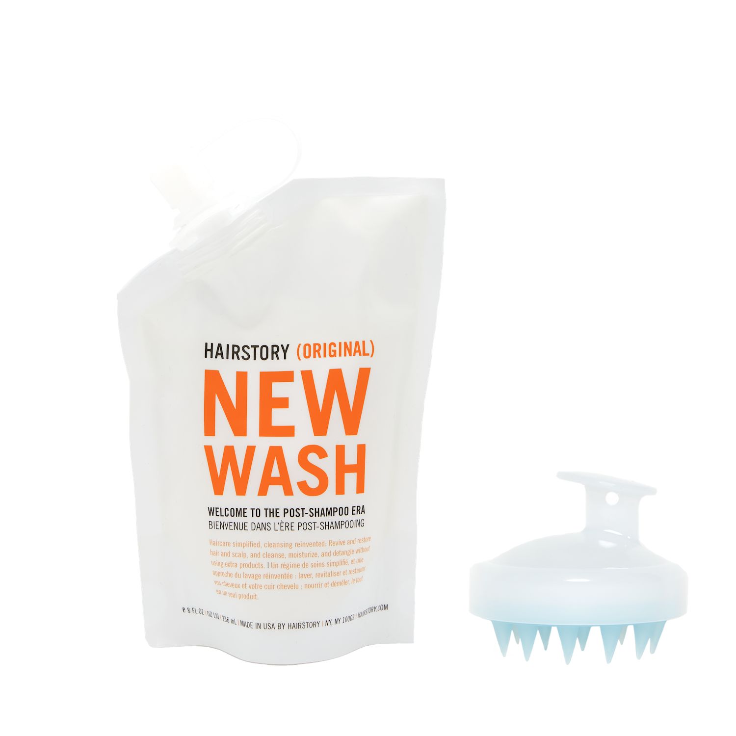 Sulfate-Free Shampoo Alternative | New Wash Original One-Step Cleanser and Brush | HairstoryStudio