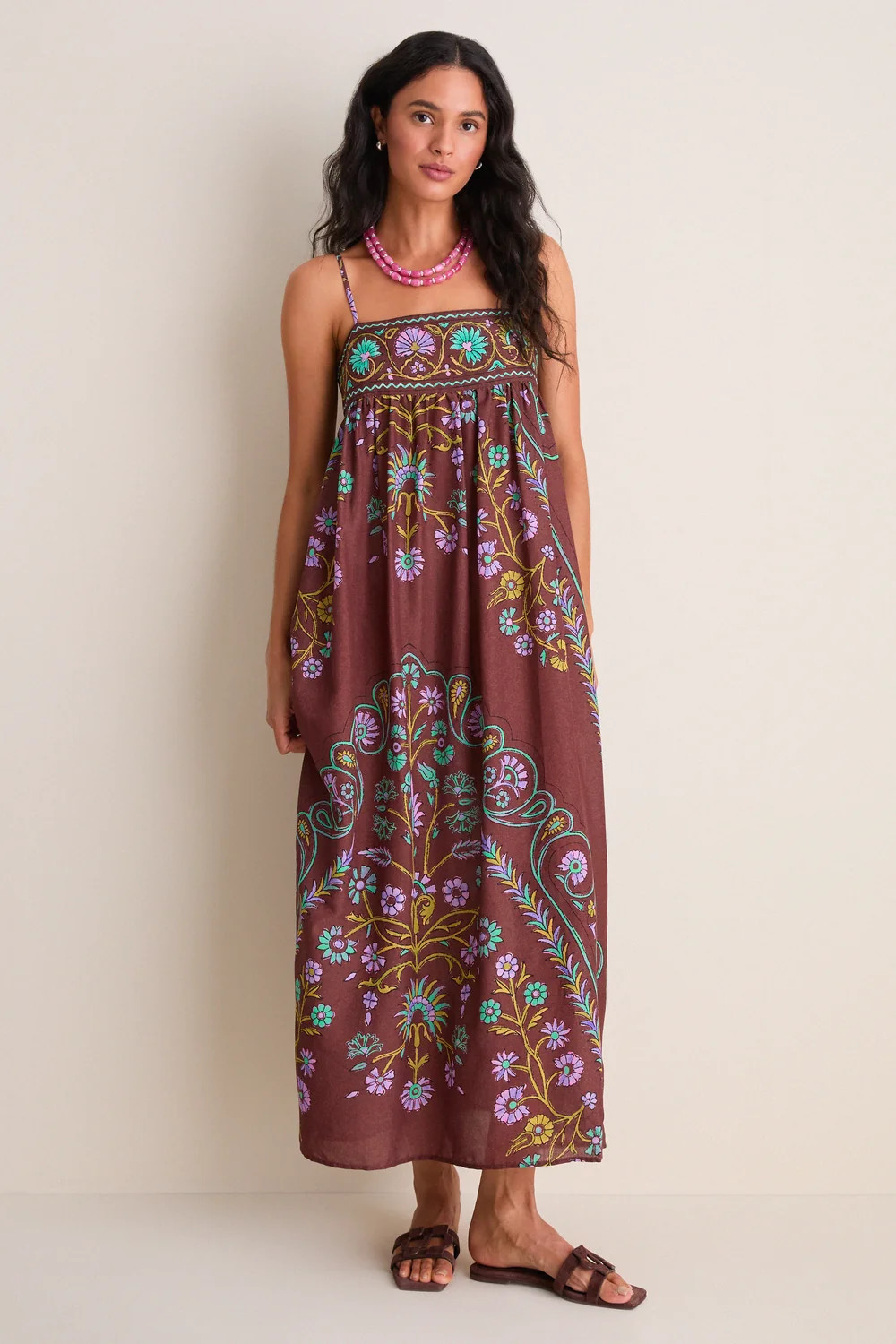 Mocha Darjeeling Maxi Bodice Dress | Tuckernuck (US)