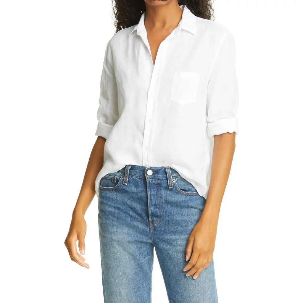 Frank & Eileen Eileen Relaxed Button-Up Shirt in White at Nordstrom, Size X-Small | Nordstrom