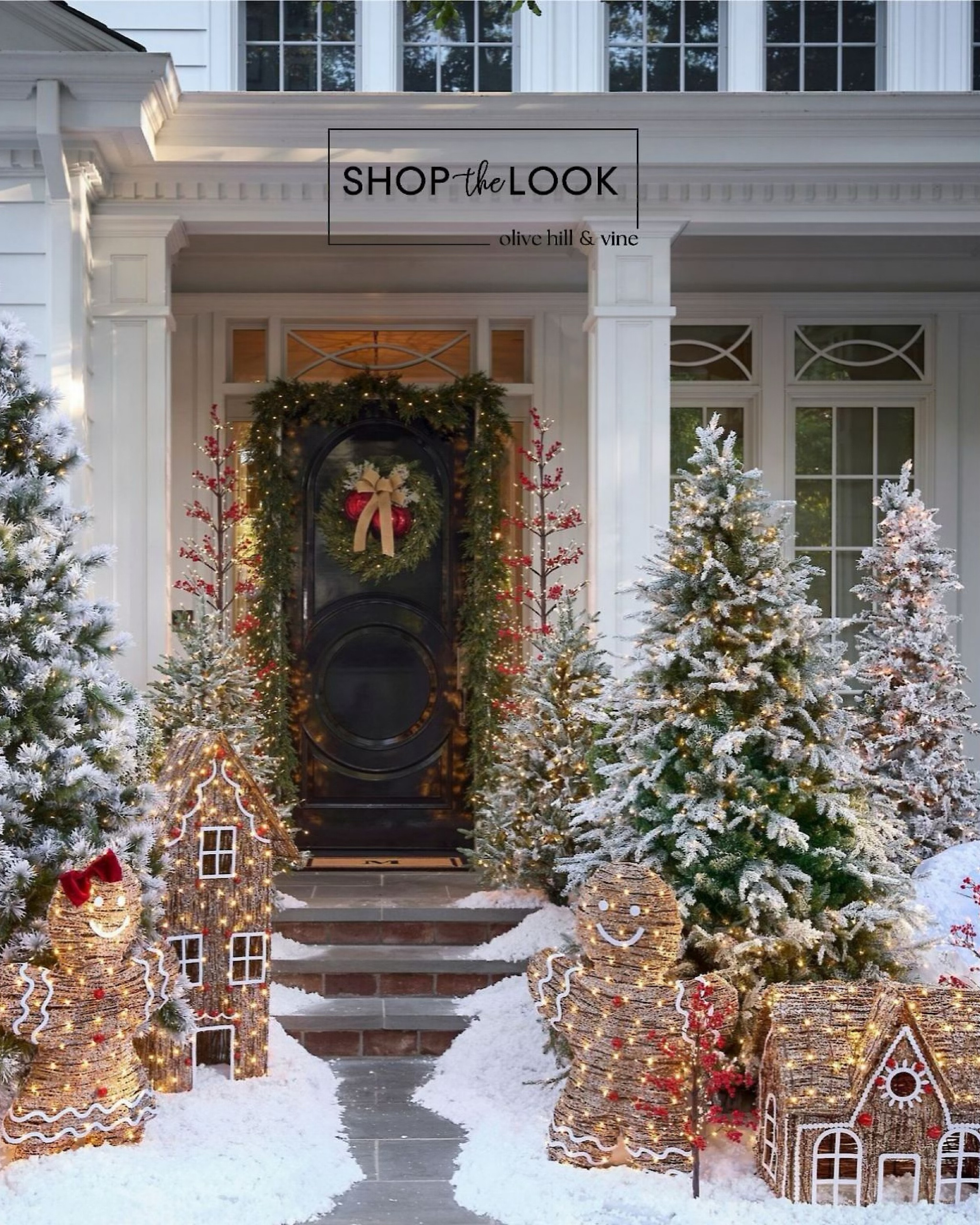 Deck your home with cozy outdoor holiday vibes. Start with a faux lit cedar berry pine garlands and wreath, add a glowing ornament and bow swag, and finish with twinkling twig berry trees. The highlight? A lit rattan gingerbread collection, featuring Mr. and Mrs. Spice and three charming house sizes! 

#LTKSeasonal #LTKHome #LTKHoliday