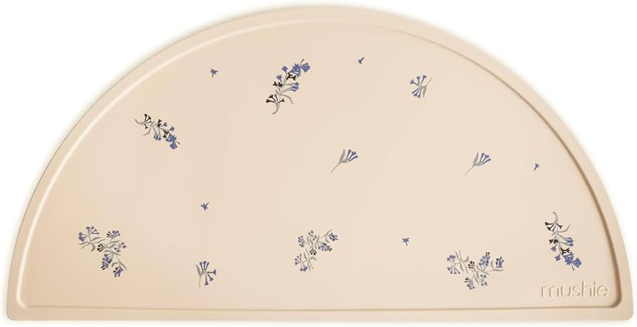 mushie Silicone Placemat for Kids | BPA-Free Non-Slip Design (Lilac Flowers) | Amazon (US)