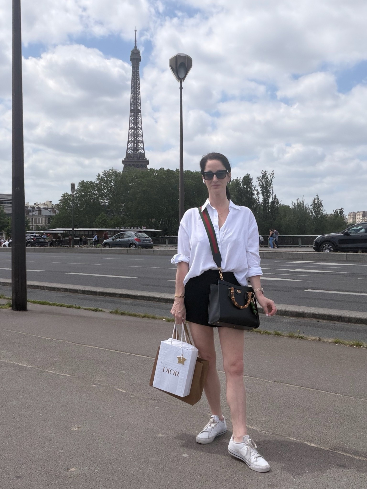 Today’s Paris #OOTD
Aritzia Shorts
Aritzia Archive Blouse
Nike Court Legacy Sneakers
BaubleBar Necklace
Ana Luisa Bracelet
Maui Jim Sunglasses
Gucci Bag

#LTKootd #LTKTravel #LTKOver40