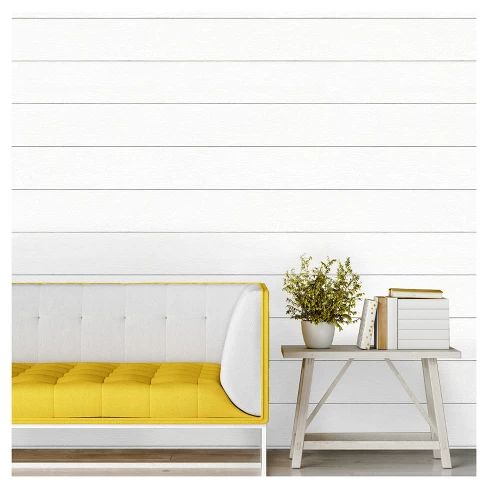 Devine Color Textured Shiplap Peel & Stick Wallpaper -Ultra White | Target