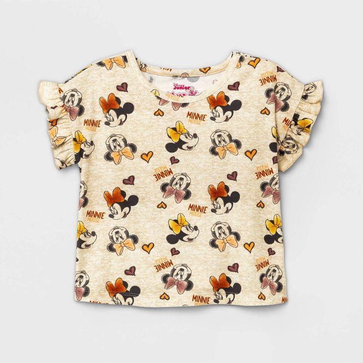 Toddler Girls' 2pc Minnie Mouse Top and Bottom Set - Beige | Target