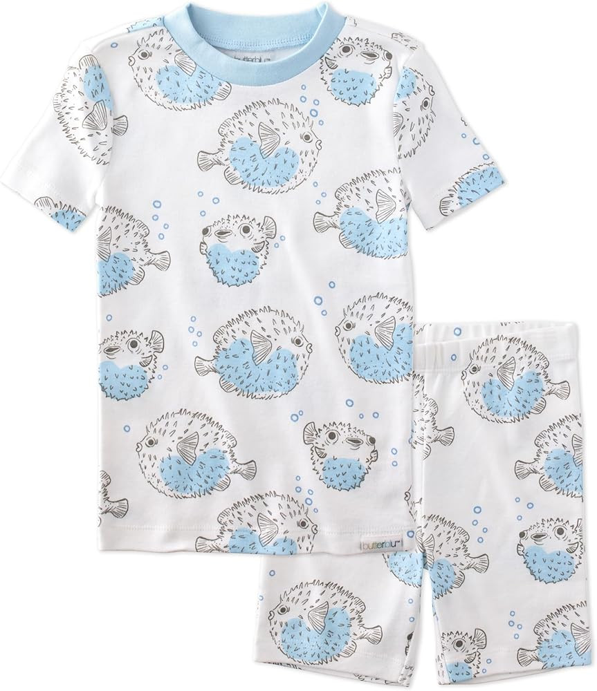 Butterblu Shade Snug-fit 2-Piece Toddler Pajamas 100% Organic Cotton Short Sleeve Top and Shorts ... | Amazon (US)