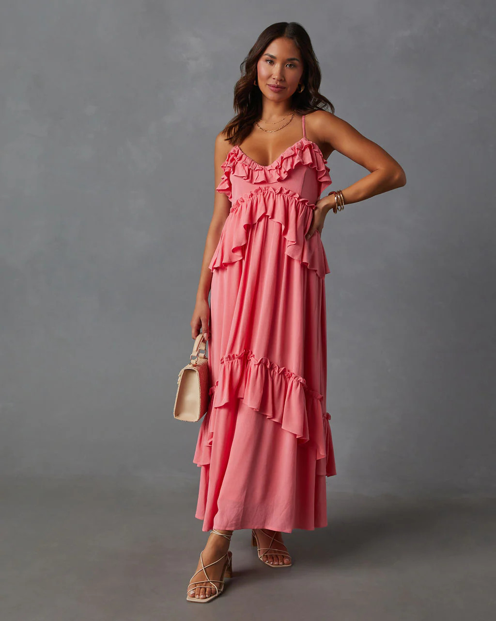 Rosalinda Ruffle Tiered Maxi Dress | VICI