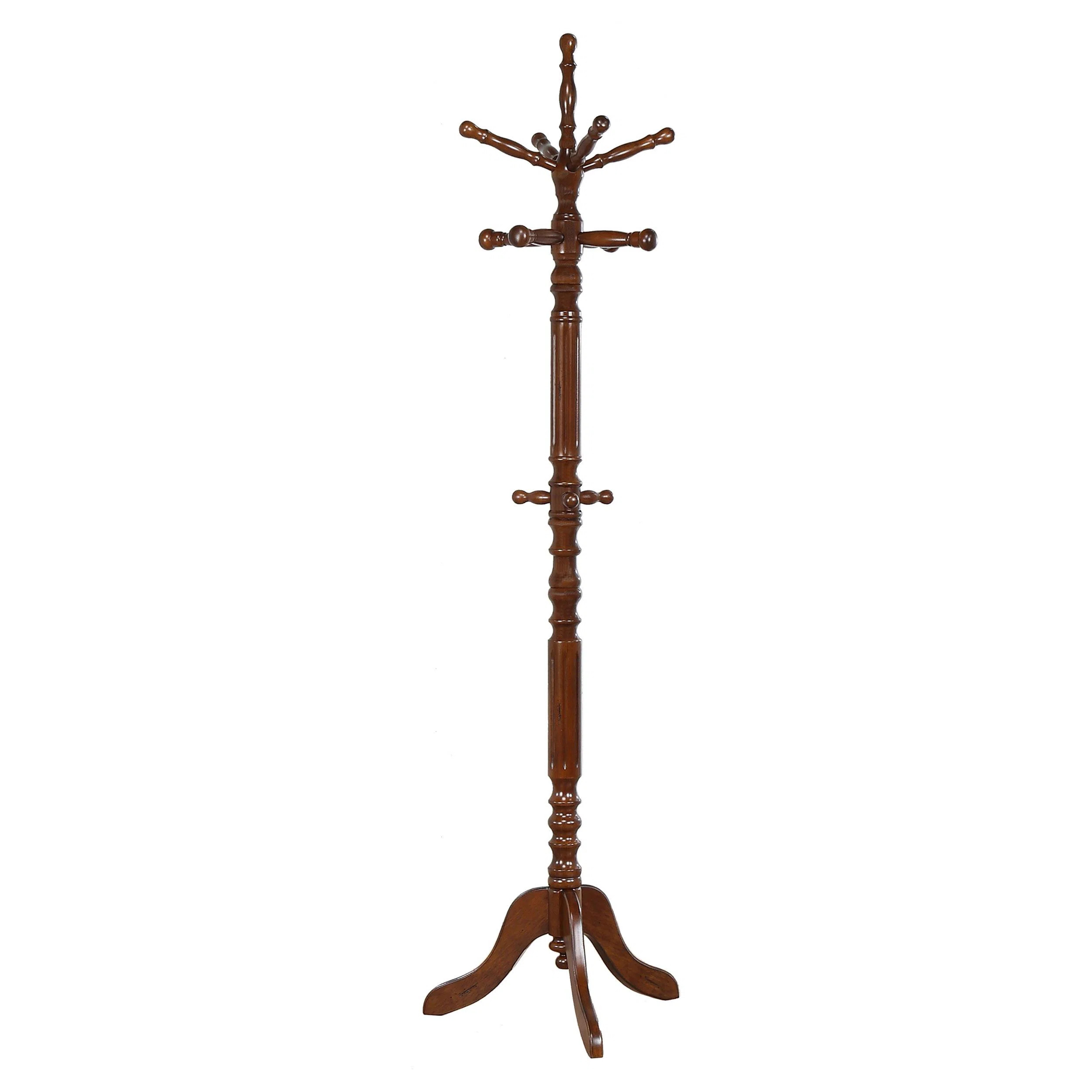 Marriott 11 Hook Freestanding Coat Rack Hat Hanger Tobacco | Wayfair North America