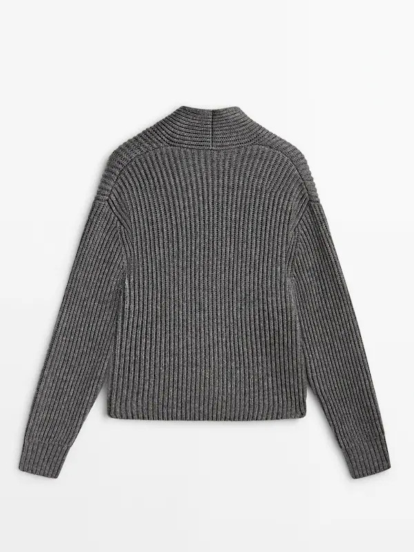 Purl-knit cardigan | Massimo Dutti UK