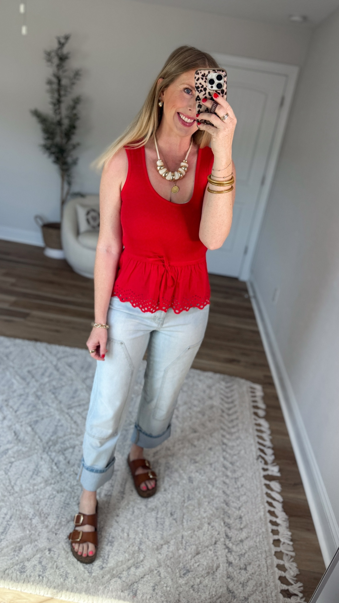 Daily try on, Walmart outfit, time and tru, eyelet top, carpenter jeans 

#LTKmomlife #LTKootd