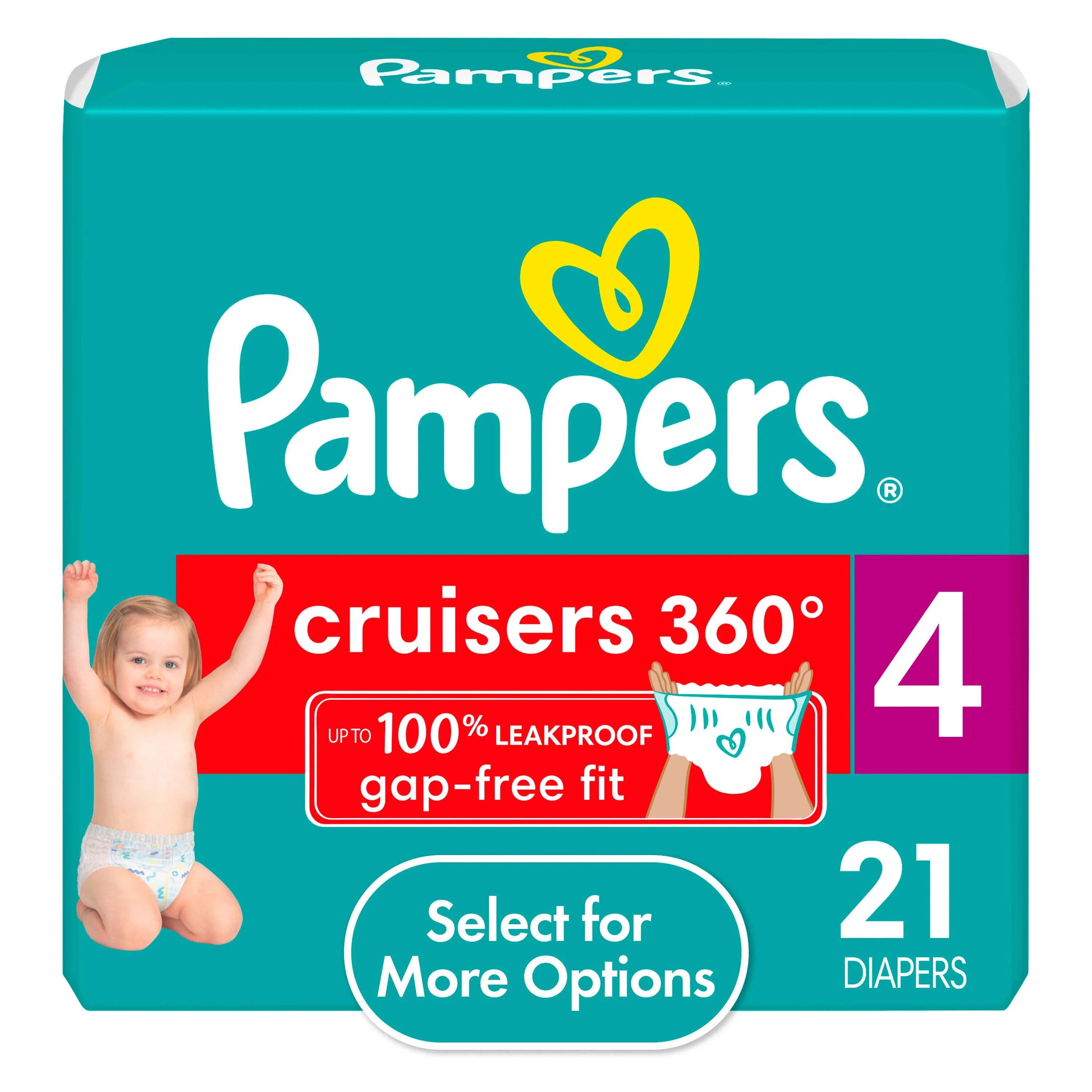 Pampers Cruisers 360 Diapers Size 4, 21 Count (Select for More Options) | Walmart (US)