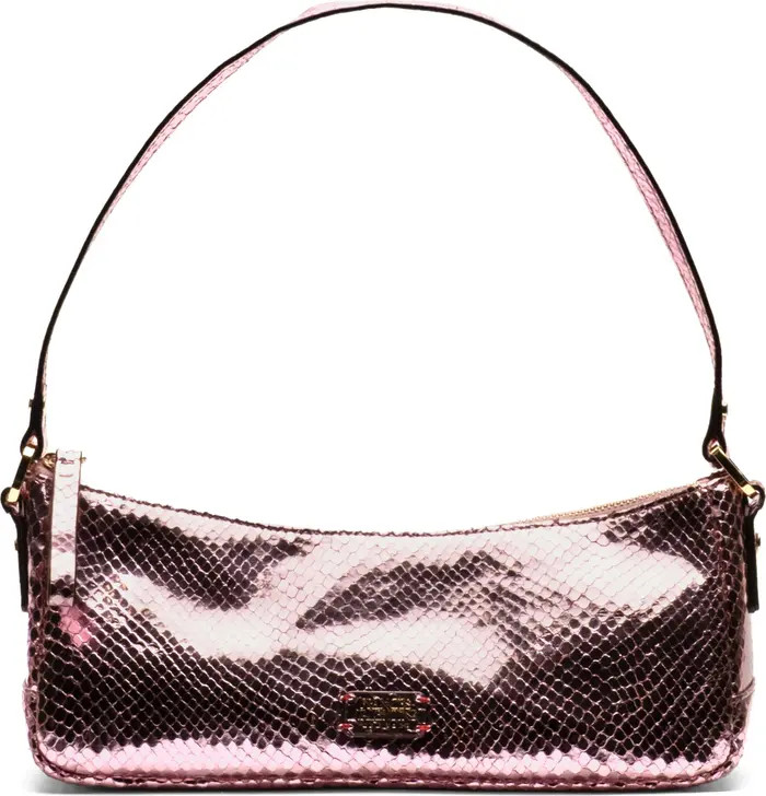 Mia Snakeskin Embossed Metallic Leather Shoulder Bag | Nordstrom