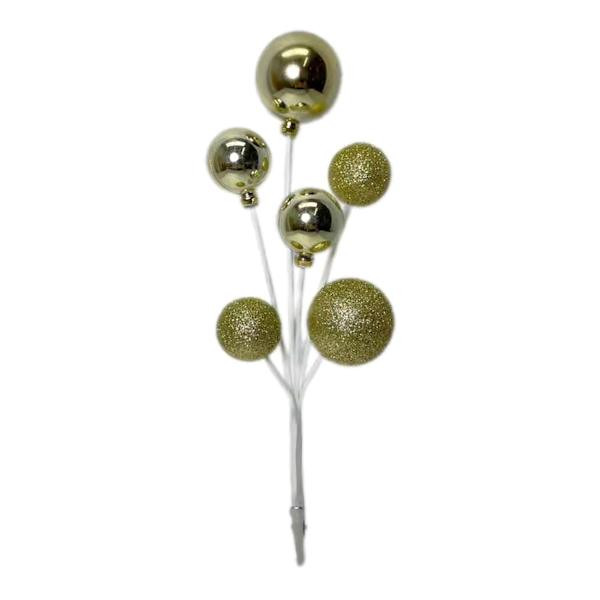 Gold Ornament Ball Pick, 10" | At Home