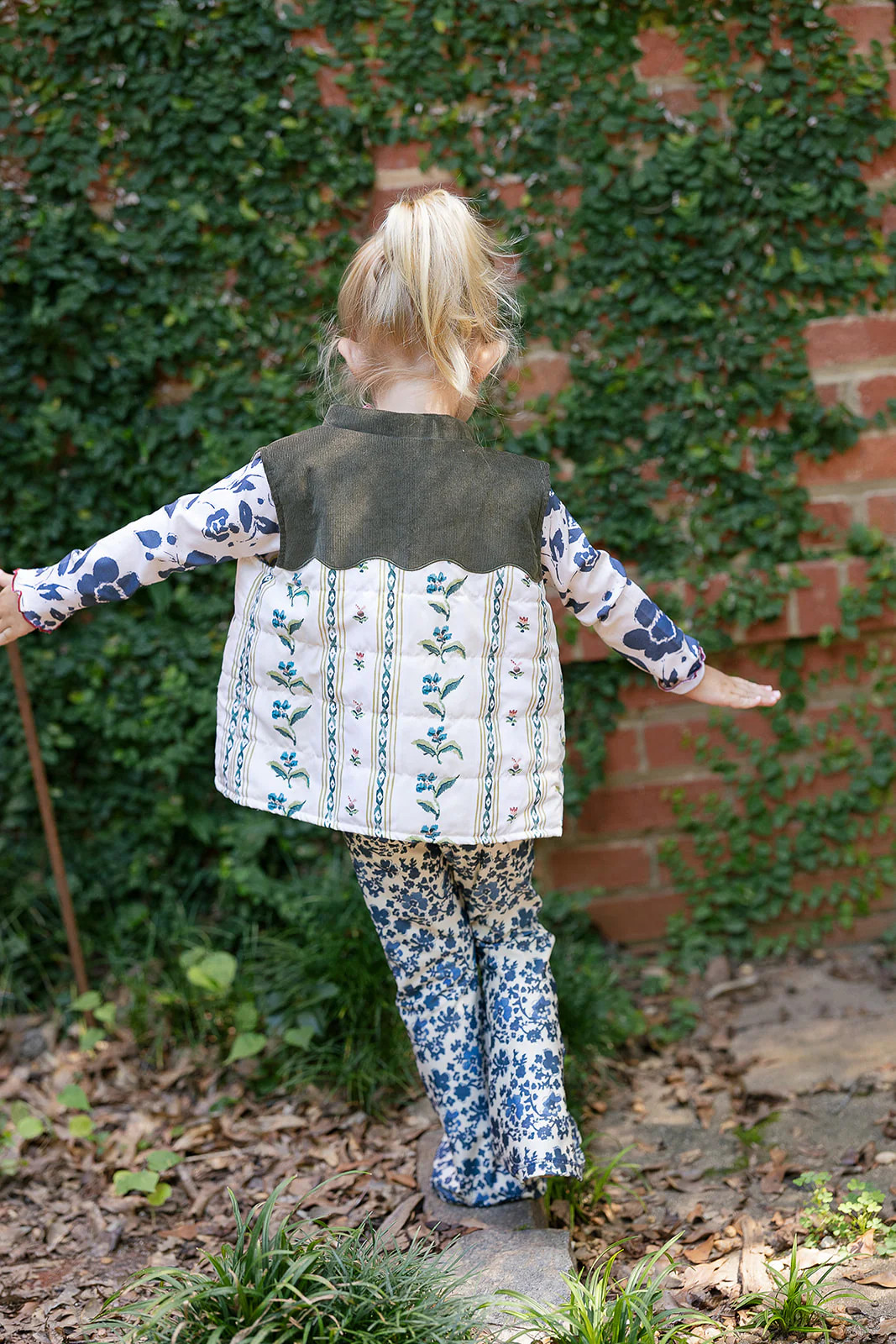 Evelyn Turtleneck in Dot Stripe and Shelby Navy | Sun House Children's