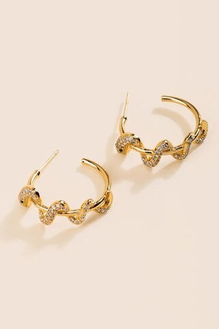 Zoe Twisted Snake Hoop Earrings - francesca's | Francesca's