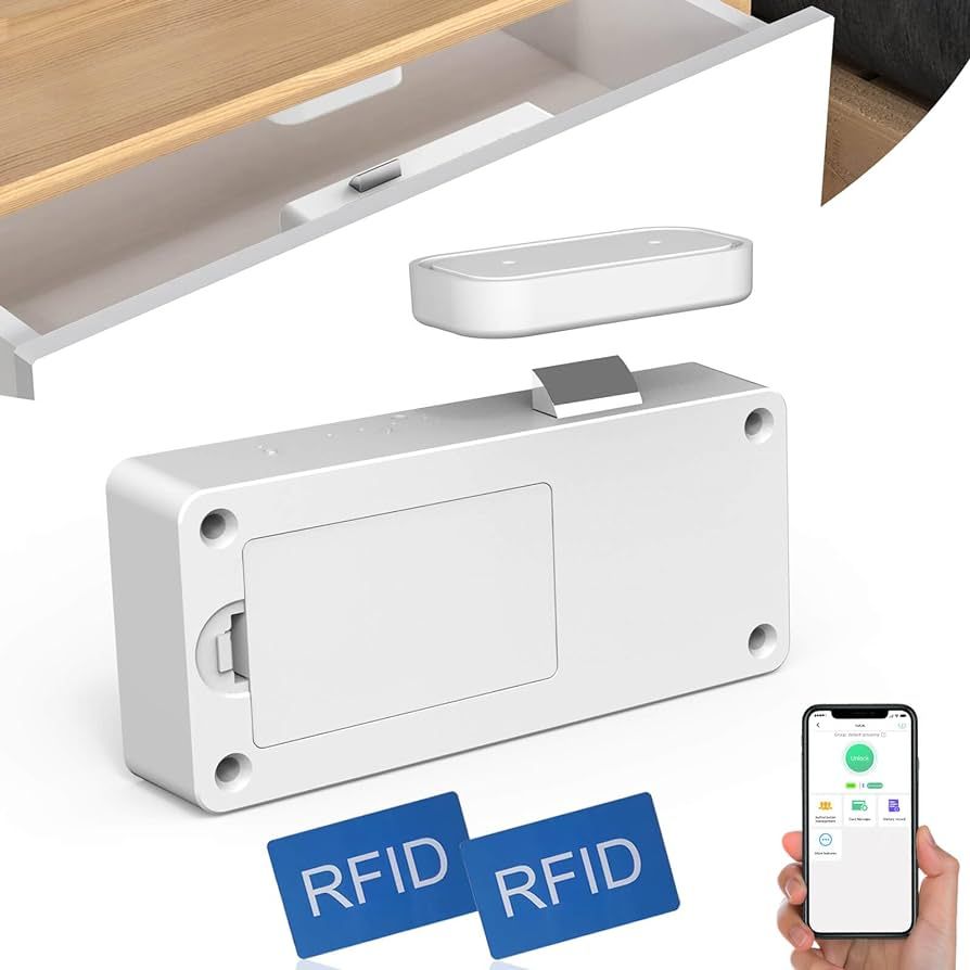 eLinkSmart Hidden Smart Cabinet Lock, RFID Electronic Keyless Bluetooth DIY Child Safety Baby Pro... | Amazon (US)